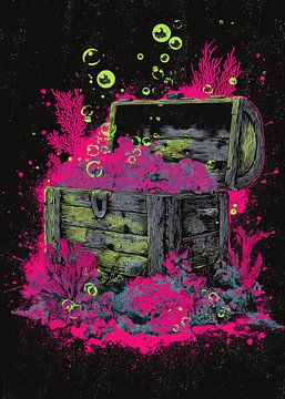 Treasure chest with sea coral by Pixelbull Design