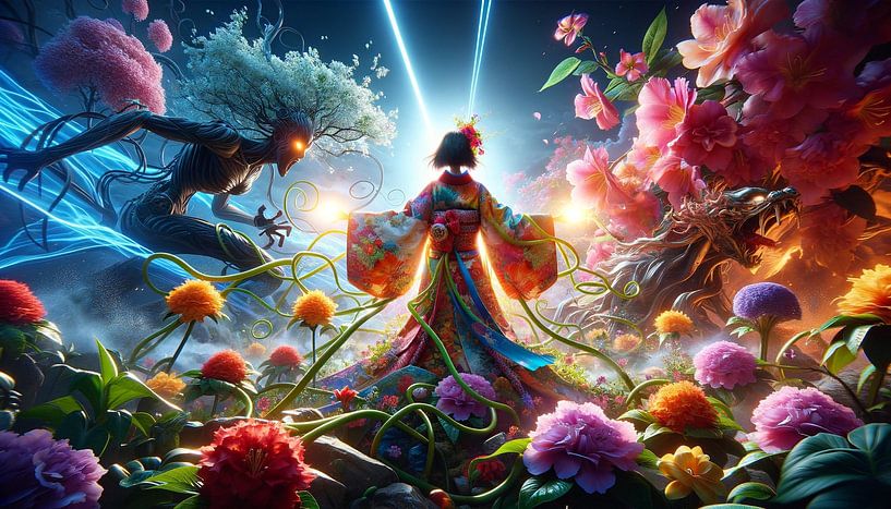 Goddess of flora in a luminous world by artefacti
