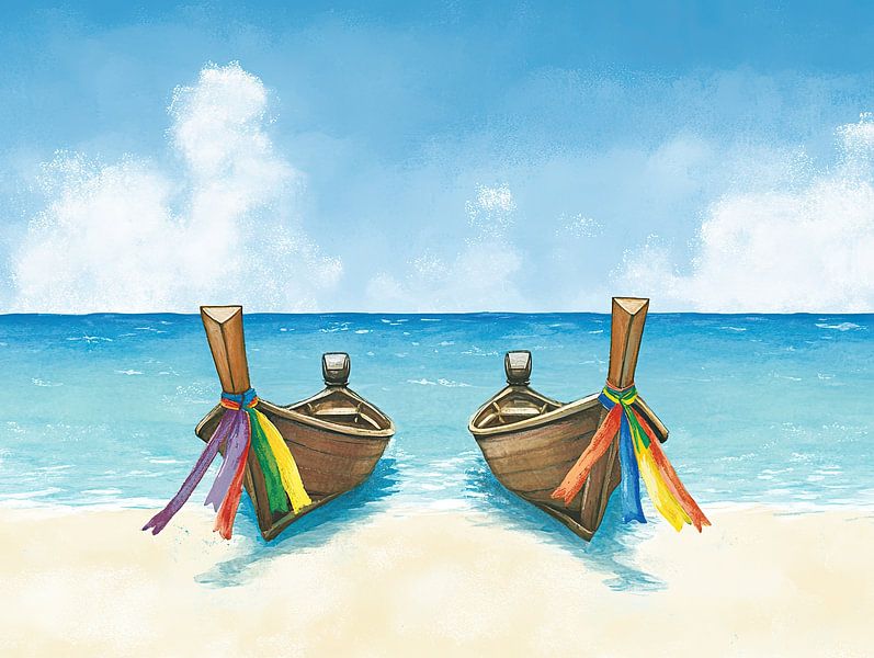 Zwei Boote in Thailand Phuket von Franka Poulain