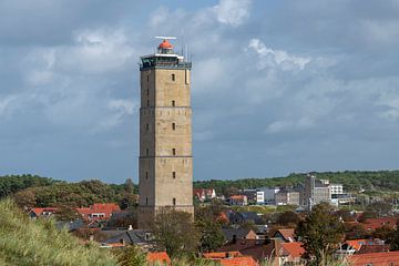 De historische vuurtoren de Brandaris op het waddeneiland Terschelling in het noorden van Nederland.