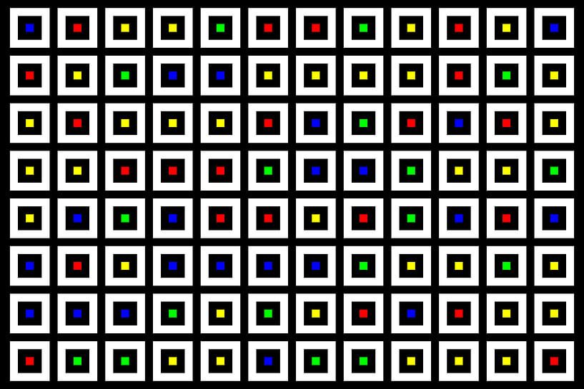 Nested | Center | 12x08 | N=02 | Random #04 | RGBY by Gerhard Haberern