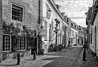 Muurhuizen historisch Amersfoort in zwartwit