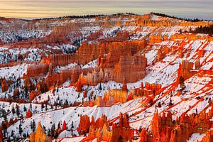 Wintersonnenaufgang im Bryce Canyon N.P., Utah