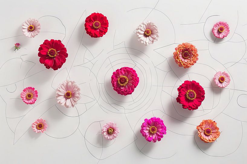 Zinnien von Poster Art Shop