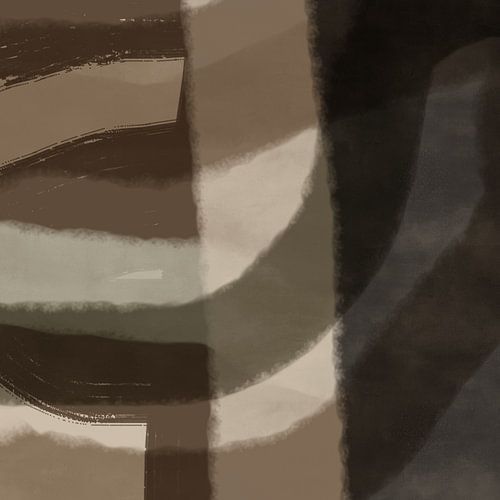 Moderne abstracte minimalistische kunst. Organische vormen en lijnen in neutrale kleuren. Reflecties.