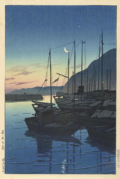 Morgen in Beppu, Hasui Kawase von Meisterhafte Meister