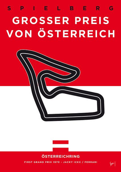My F1 Osterreichring Race Track Minimal Poster van Chungkong Art