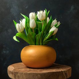 Stilleben weiße Tulpen von Arend Wiersma