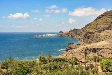 Blick nach Puerto de las Nieves auf Gran Canaria
