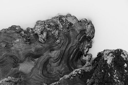 Abstract Iceland lava structure next to a muddy river by Sjoerd van der Wal Photography