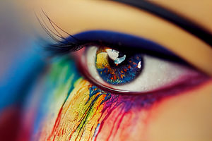 Portrait eines Regenbogenfarben Auge Illustration 02