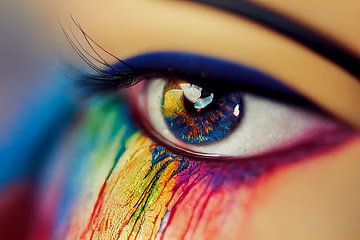 Portrait of a Rainbow Coloured Eye Illustration 02 by Animaflora PicsStock