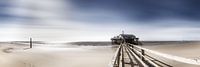 Beach of Sankt Peter Ording at the North Sea with pile dwellings by Voss Fine Art Fotografie thumbnail