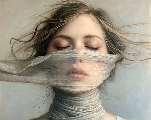 Portrait Femme voilée | Secrets de soie chuchotés