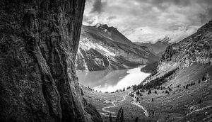Öschinensee Schweiz in schwarz-weiß