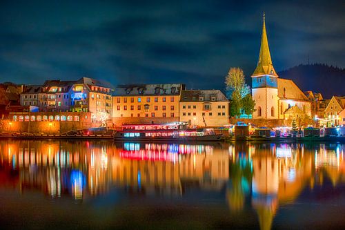 Vue de la ville avec réflexion sur Jens Hertel