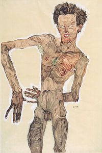 Grimassierendes Aktselbstbildnis, Egon Schiele - 1910