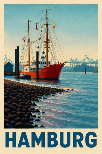 Industrial poetry - Hamburg's harbour in the evening light