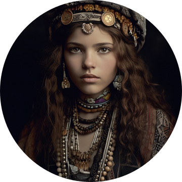 Fine art portret "Berber meisje" van Carla Van Iersel
