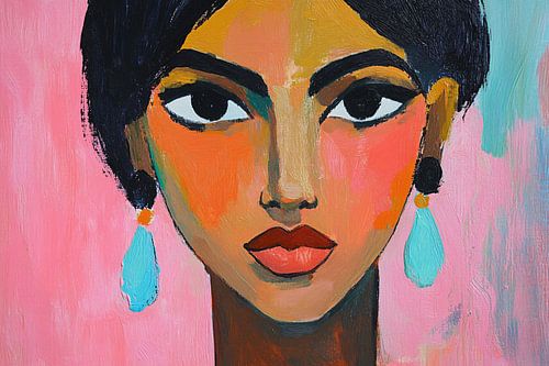 Kleurrijk portret van vrouw