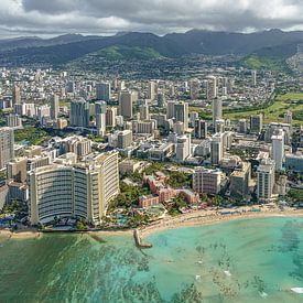 Waikiki skyline. by Jaap van den Berg