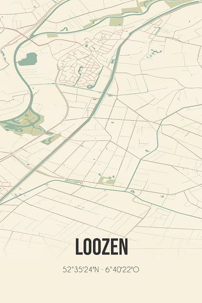 Vintage map of Loozen (Overijssel) by Prints of Place
