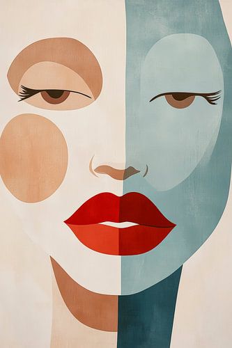 Visage de contrastes - Jeu de couleurs
