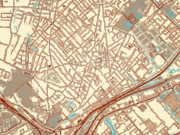 Kaart van Beverwijk in de stijl Blauw & Crème van Map Art Studio