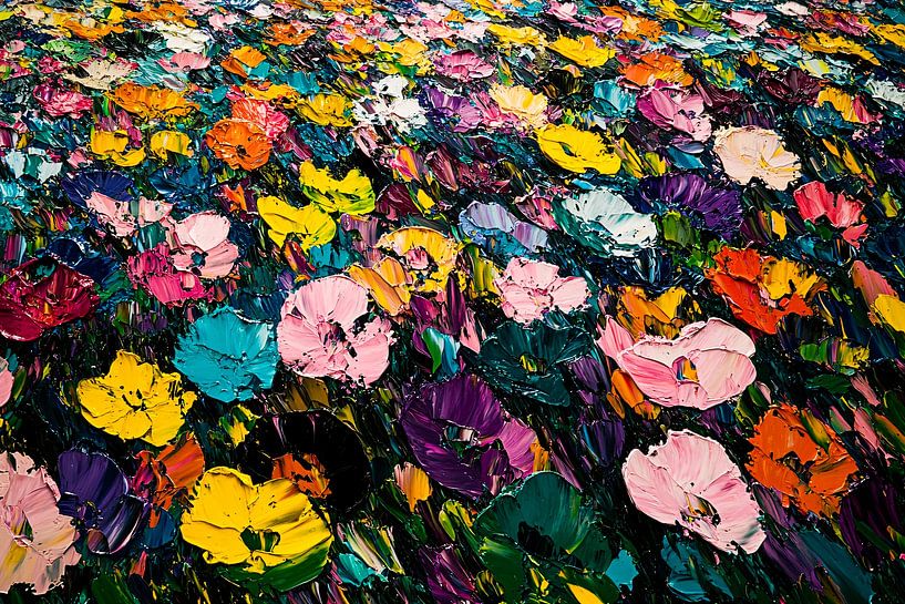 Champ de fleurs coloré avec texture par Art & Soul Creations