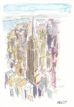 Wolkenkratzer in Midtown Manhattan Wolkenkratzer-Szene New York City