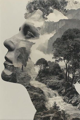 surrealistisch abstract portret vrouw
