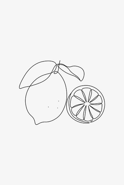 Lemons Line Art by Walljar
