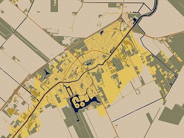 Kaart van Oude Pekala in de stijl van Gustav Klimt van Maporia