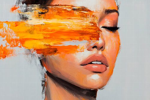 Artistiek portret in levendige kleuren