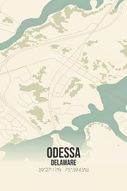 Alte Karte von Odessa (Delaware), USA. von Ortsdrucke