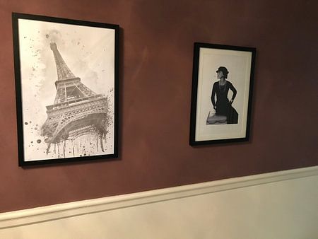 Watercolor Eiffel Tower | grey