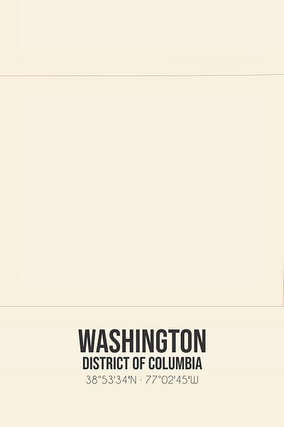 Carte ancienne de Washington (District de Columbia), Etats-Unis. par Affiches de lieux