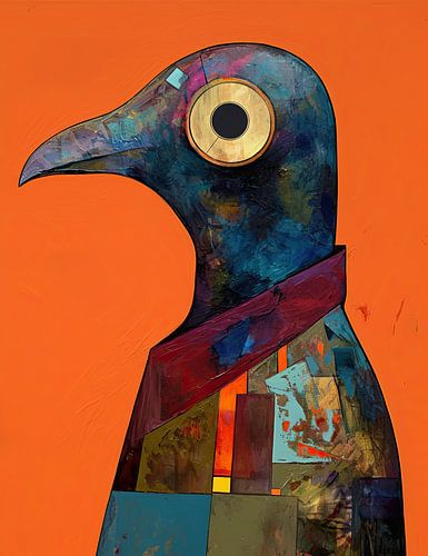 Abstrakter Vogel | Bunte abstrakte Vogelmalerei