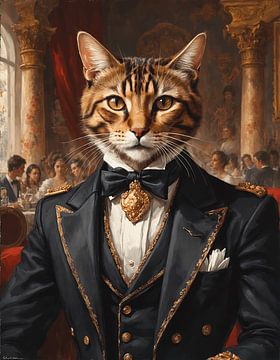 Bengal cat as a gentleman by Jordan Fenix Gallery