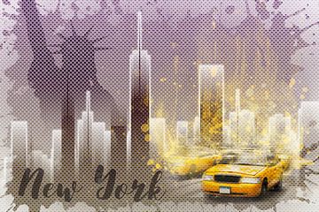 Graphic Art NEW YORK Mix No. 6 | purple | splashes van Melanie Viola