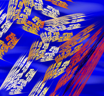 Orange, blue rush of color.