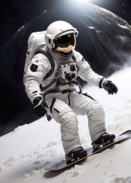 Astronaut spielt Snowboard von Vicky Hanggara