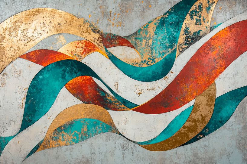 Colourful wave pattern designs by Poster Art Shop