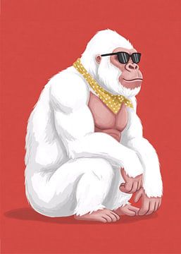 Witte Kong in rood van ahmad hanafi