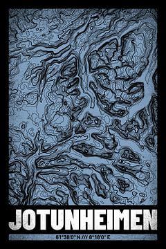 Jotunheimen | Kaart Topografie (Grunge) van ViaMapia