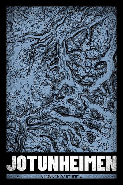 Jotunheimen | Topographic Map (Grunge) by ViaMapia