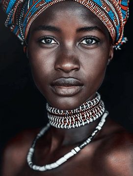 Portrait d'une femme africaine sur Carla Van Iersel