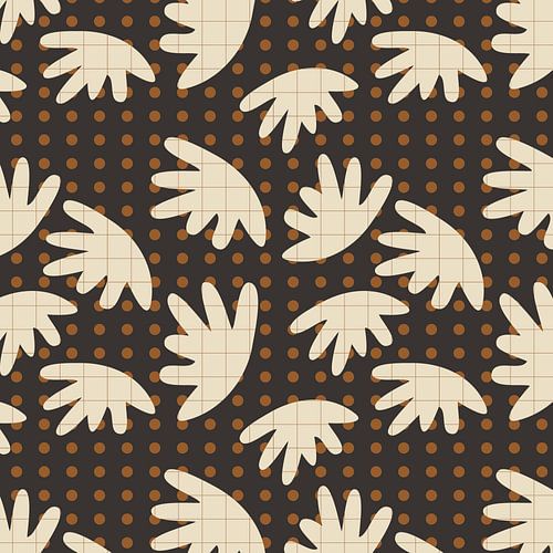 Psychedelische Terra Bloesems. 70s retro abstracte organische geometrie 1