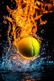 Brennende Tennisball-Actionaufnahme von Poster Art Shop