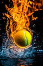 Burning tennis ball action shot by Poster Art Shop thumbnail